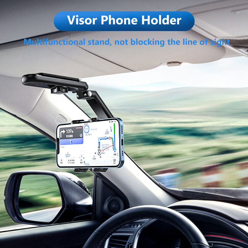 MAILUZHE 1080 Rotation Clip Universal Car Mount Rear-view Mirror Mobile Phone GPS Holder 4-7 Inch