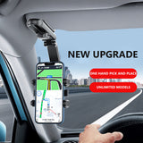 MAILUZHE 1080 Rotation Clip Universal Car Mount Rear-view Mirror Mobile Phone GPS Holder 4-7 Inch