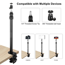 Load image into Gallery viewer, Camera Desk Mount Stand with Detachable Magic Arm for DSLR Camera/Fill Lights/Phone/Tablet
