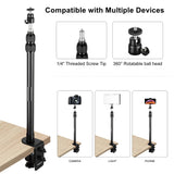 Camera Desk Mount Stand with Detachable Magic Arm for DSLR Camera/Fill Lights/Phone/Tablet