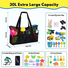 Load image into Gallery viewer, Extra Large Beach Bag Tote Bag Oversized Beach Pool Bag for Family 7 Pockets
