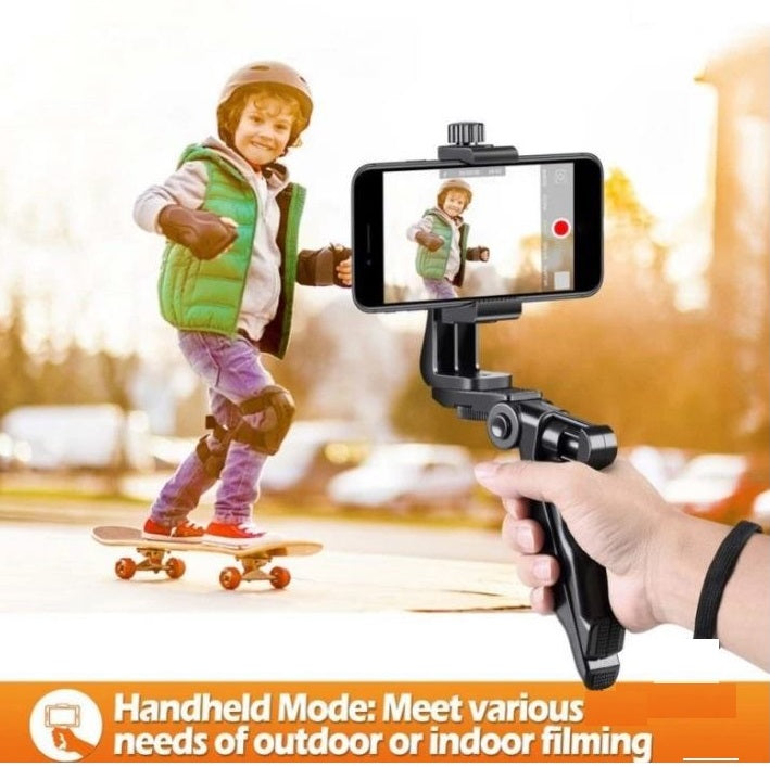 Universal 360° Mobile Phone Holder Tripod Handheld Stabilizer Hand Grip Mount & Bluetooth Shutter