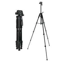 Load image into Gallery viewer, Universal 180cm Camera Tripod Stand 360° for DSLR Cameras &amp; Phones with Universal Compatibility w Phone Mount
