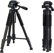 Load image into Gallery viewer, Universal 180cm Camera Tripod Stand 360° for DSLR Cameras &amp; Phones with Universal Compatibility w Phone Mount
