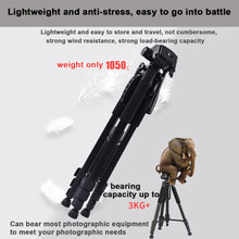 Load image into Gallery viewer, Universal 180cm Camera Tripod Stand 360° for DSLR Cameras &amp; Phones with Universal Compatibility w Phone Mount
