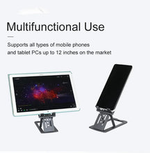 Load image into Gallery viewer, Portable Table Mobile Phone Holder Desktop Fold Aluminum Alloy Card Adjustable Height Viewing Angles

