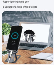 Load image into Gallery viewer, Portable Table Mobile Phone Holder Desktop Fold Aluminum Alloy Card Adjustable Height Viewing Angles
