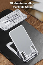 Load image into Gallery viewer, Portable Table Mobile Phone Holder Desktop Fold Aluminum Alloy Card Adjustable Height Viewing Angles
