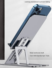Load image into Gallery viewer, Portable Table Mobile Phone Holder Desktop Fold Aluminum Alloy Card Adjustable Height Viewing Angles

