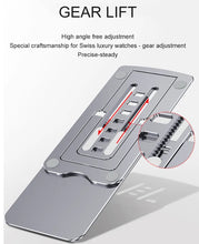 Load image into Gallery viewer, Portable Table Mobile Phone Holder Desktop Fold Aluminum Alloy Card Adjustable Height Viewing Angles

