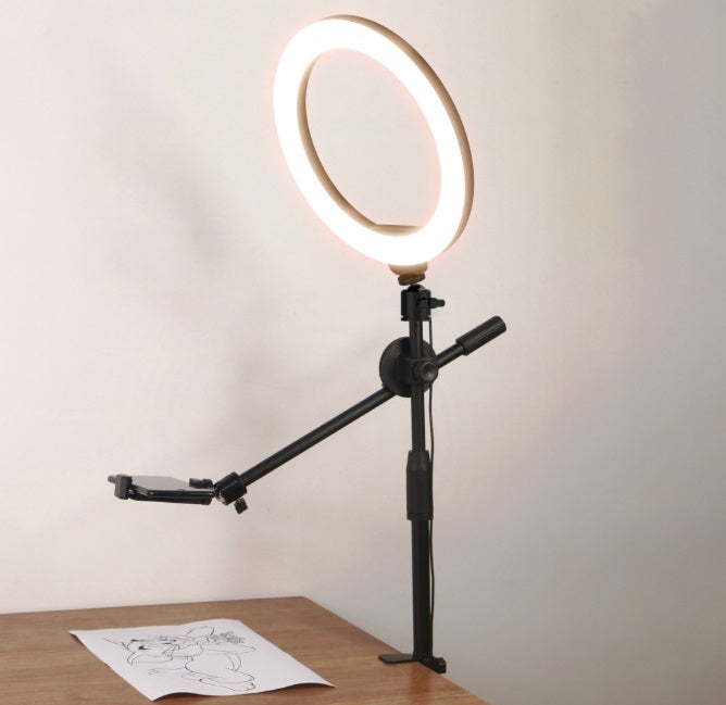 26cm/10" LED Ring Light, Dimmable, 3 Colour Modes USB Powered with Flexible Extendable Desk Stand