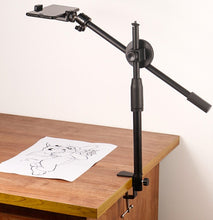 Load image into Gallery viewer, Adjustable Boom Arm Phone Holder with Adjustable Metal Clip for Table Photo Shooting
