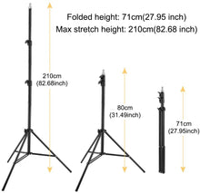Load image into Gallery viewer, Foldable Portable Sturdy Floor Stand for Phone Tablet Camera &amp; Microphone Holder Height up to 2.1 Meter
