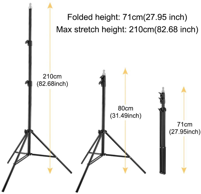 Foldable Portable Sturdy Floor Stand for Phone Tablet Camera & Microphone Holder Height up to 2.1 Meter