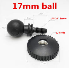 Load image into Gallery viewer, 17mm Ball Head Diameter Two-end Rotating Bi-plane Stands 3M Tape 1/4 screw Ball
