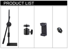 Load image into Gallery viewer, Phone Photography Shooting Bracket Stand with Boom Arm + Ball Head + Phone Clip+ Remote

