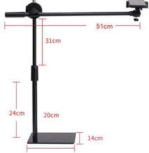 Load image into Gallery viewer, Phone Photography Shooting Bracket Stand with Boom Arm + Ball Head + Phone Clip+ Remote
