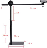 Phone Photography Shooting Bracket Stand with Boom Arm + Ball Head + Phone Clip+ Remote