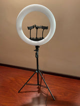 49cm/19.0 Inch LED Ring Light, Dimmable, 3 Color Modes with Extendable 2.1 Meter Tripod Stand