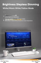 Load image into Gallery viewer, USB Power Asymmetrical Computer Monitor Screen Hanging Light Eye Protection 3 Color Lights Dimmable

