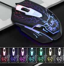 Load image into Gallery viewer, USB Wired Gaming Keyboard &amp; Mouse Set Laptop PC Cool RGB LED Backlight Gamer Combo
