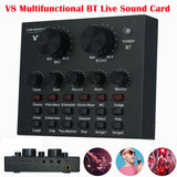 Live Streaming Sound Card V8 Audio Interface Bluetooth Mixer Webcast Sound Card