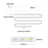 14 Strings 42 Beads Vanity Mirror Lights, Hollywood Style, Ultra Bright White, Dimmable Touch Control