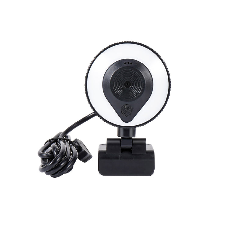 USB Webcam PC Laptop 2K Full HD High Definition Autofocus with 3 Level Adjustable Ring Fill Lights & Microphone