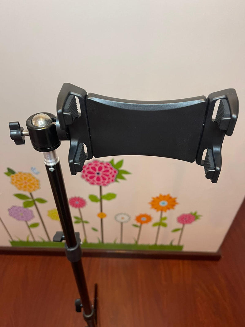 Foldable Portable Sturdy Floor Stand for Phone Tablet Camera & Microphone Holder Height up to 2.1 Meter