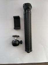Load image into Gallery viewer, Mini Octopus Multifunctional Flexible Tripod Holder with Ball Head &amp; Phone Clamp (Length 30cm) for Phone, Go Pro, Light Camera
