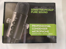 Load image into Gallery viewer, USB Condenser Microphone HIFI DSP Noise Reduction Reverberation Adjustable Built-In Sound Card with Stand
