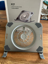 Load image into Gallery viewer, Universal Foldable Laptop &amp; Tablet Stand Ergonomic Height Adjustable Stand with Big LED Cooling Fan
