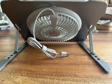 Load image into Gallery viewer, Universal Foldable Laptop &amp; Tablet Stand Ergonomic Height Adjustable Stand with Big LED Cooling Fan
