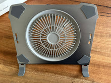 Load image into Gallery viewer, Universal Foldable Laptop &amp; Tablet Stand Ergonomic Height Adjustable Stand with Big LED Cooling Fan
