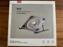 Load image into Gallery viewer, Universal Foldable Laptop &amp; Tablet Stand Ergonomic Height Adjustable Stand with Big LED Cooling Fan
