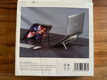 Load image into Gallery viewer, Universal Foldable Laptop &amp; Tablet Stand Ergonomic Height Adjustable Stand with Big LED Cooling Fan
