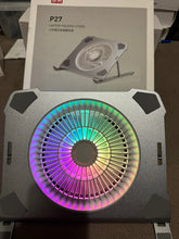 Load image into Gallery viewer, Universal Foldable Laptop &amp; Tablet Stand Ergonomic Height Adjustable Stand with Big LED Cooling Fan
