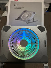 Load image into Gallery viewer, Universal Foldable Laptop &amp; Tablet Stand Ergonomic Height Adjustable Stand with Big LED Cooling Fan
