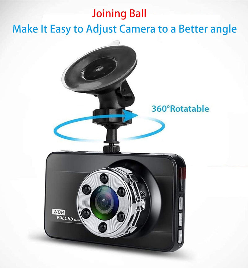 1296P Full HD 170° Wide Angle 3.0" Front & Real Dual Camera Night Vision Car Dash Camera Recorder