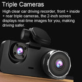 Car Video Recorder 3 In 1 Car Dash Camera FHD 1080P Rear View Camera with Inside Lens Night Vision