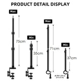 Desk Mount Stand with Auxiliary Holding Arm, Detachable 2-Section Magic Arm Table top Stand