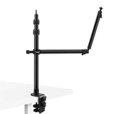 Desk Mount Stand with Auxiliary Holding Arm, Detachable 2-Section Magic Arm Table top Stand