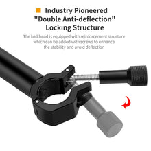 Load image into Gallery viewer, Camera Desk Mount with Auxiliary Holding Boom Arm, Overhead Table C-Clamp Multi Stand
