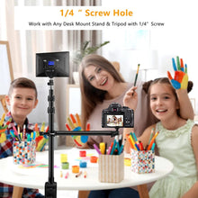 Load image into Gallery viewer, Camera Desk Mount with Auxiliary Holding Boom Arm, Overhead Table C-Clamp Multi Stand
