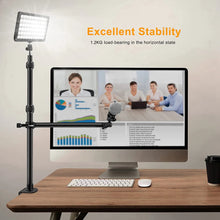 Load image into Gallery viewer, Camera Desk Mount with Auxiliary Holding Boom Arm, Overhead Table C-Clamp Multi Stand
