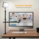 Camera Desk Mount with Auxiliary Holding Boom Arm, Overhead Table C-Clamp Multi Stand