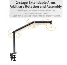 Load image into Gallery viewer, Camera Desk Mount Stand with Detachable Magic Arm for DSLR Camera/Fill Lights/Phone/Tablet
