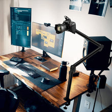 Load image into Gallery viewer, Camera Desk Mount Stand with Detachable Magic Arm for DSLR Camera/Fill Lights/Phone/Tablet
