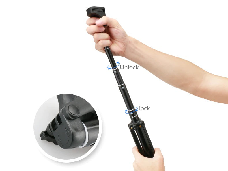 YUNTENG 1688 3 in 1 Bluetooth Portable Selfie Stick Mini Tripod For Phone/Tablet/Light Camera Height up to 134cm