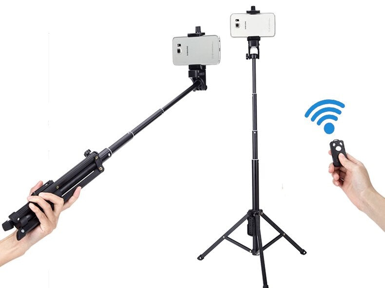 YUNTENG 1688 3 in 1 Bluetooth Portable Selfie Stick Mini Tripod For Phone/Tablet/Light Camera Height up to 134cm